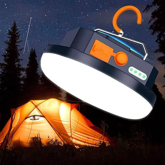 Rechargeable LED Tent Light - Portable Lantern for Camping, Emergency, and Outdoor Use with Magnet, Flashlight, and Dual USB Charging - Home Fads 