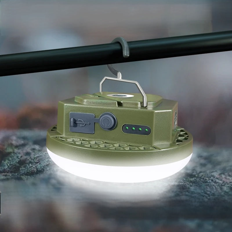Rechargeable LED Tent Light - Portable Lantern for Camping, Emergency, and Outdoor Use with Magnet, Flashlight, and Dual USB Charging - Home Fads 