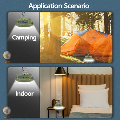 Rechargeable LED Tent Light - Portable Lantern for Camping, Emergency, and Outdoor Use with Magnet, Flashlight, and Dual USB Charging - Home Fads 