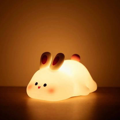 Premium Rechargeable Silicone LED Night Light: Adorable Animal Shaped Illumination for Children's Rooms - Timer, Decor, Ideal Gift - Home Fads 
