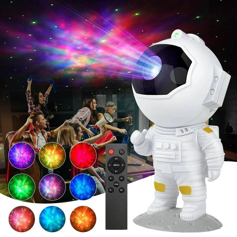 Remote Control Astronaut Galaxy Star Projector Night Light – Customizable and Color-Your-Own Design for Kids' Bedrooms - Home Fads 