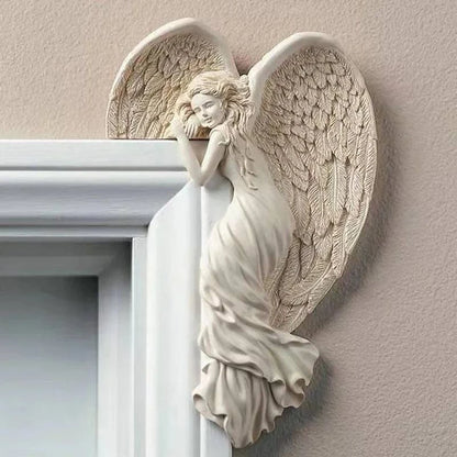 Resin Angel Wings Door Frame Ornament - Elegant Indoor and Outdoor Decoration for Clinics, Hospitals, Restaurants, and Homes - Home Fads 