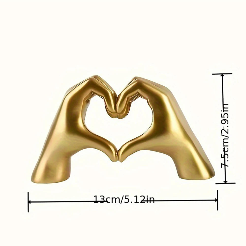 Resin Love Gesture Statue – Elegant Desktop Ornament for Home and Office Decoration - Home Fads 