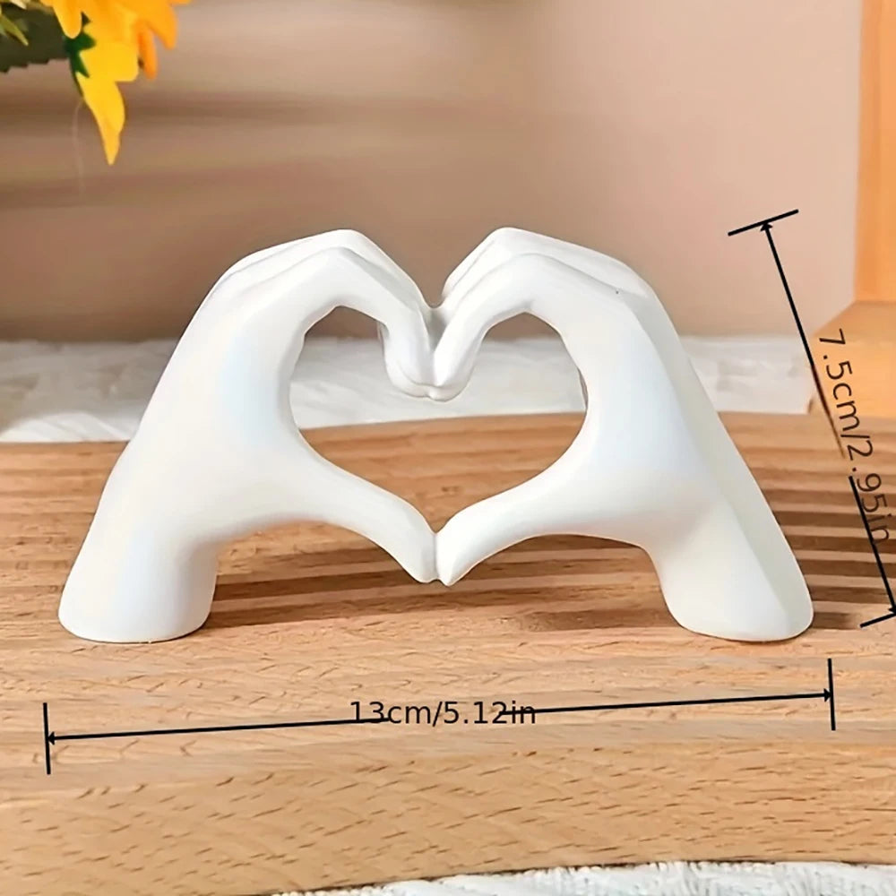 Resin Love Gesture Statue – Elegant Desktop Ornament for Home and Office Decoration - Home Fads 