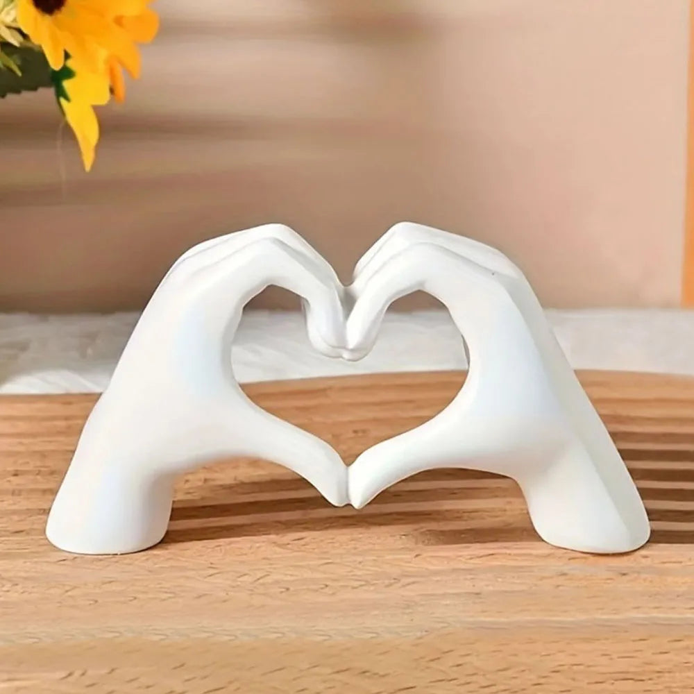 Resin Love Gesture Statue – Elegant Desktop Ornament for Home and Office Decoration - Home Fads 