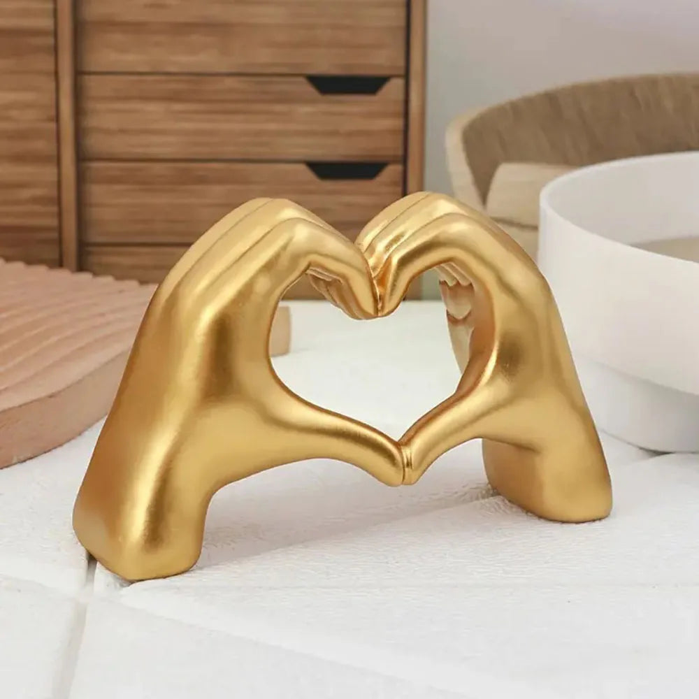 Resin Love Gesture Statue – Elegant Desktop Ornament for Home and Office Decoration - Home Fads 