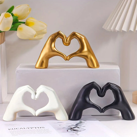 Resin Love Gesture Statue – Elegant Desktop Ornament for Home and Office Decoration - Home Fads
