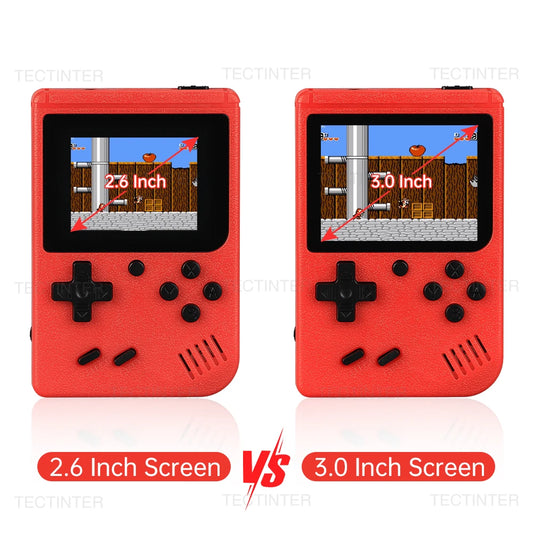 Retro Handheld Game Console – 8-Bit 3.0" & 2.6" Color LCD, One-Player & Two-Player Options, 500 Built-In Games, TV Compatibility - Home Fads 