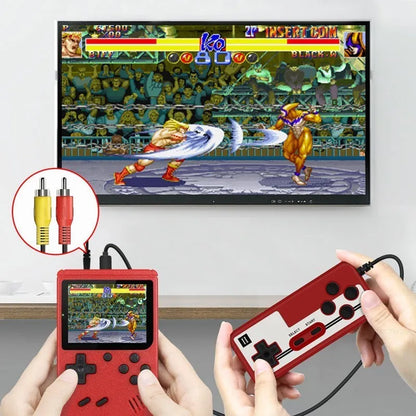 Retro Handheld Game Console – 8-Bit 3.0" & 2.6" Color LCD, One-Player & Two-Player Options, 500 Built-In Games, TV Compatibility - Home Fads 