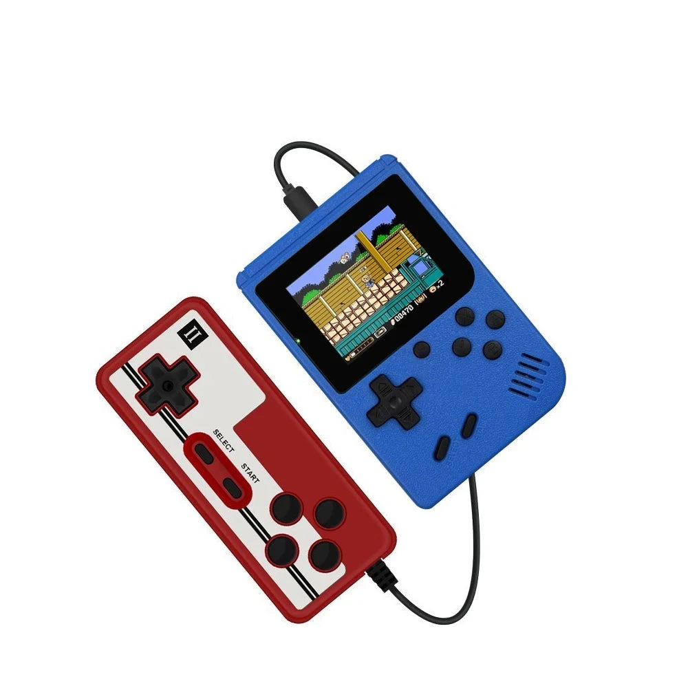 Retro Handheld Game Console – 8-Bit 3.0" & 2.6" Color LCD, One-Player & Two-Player Options, 500 Built-In Games, TV Compatibility - Home Fads 