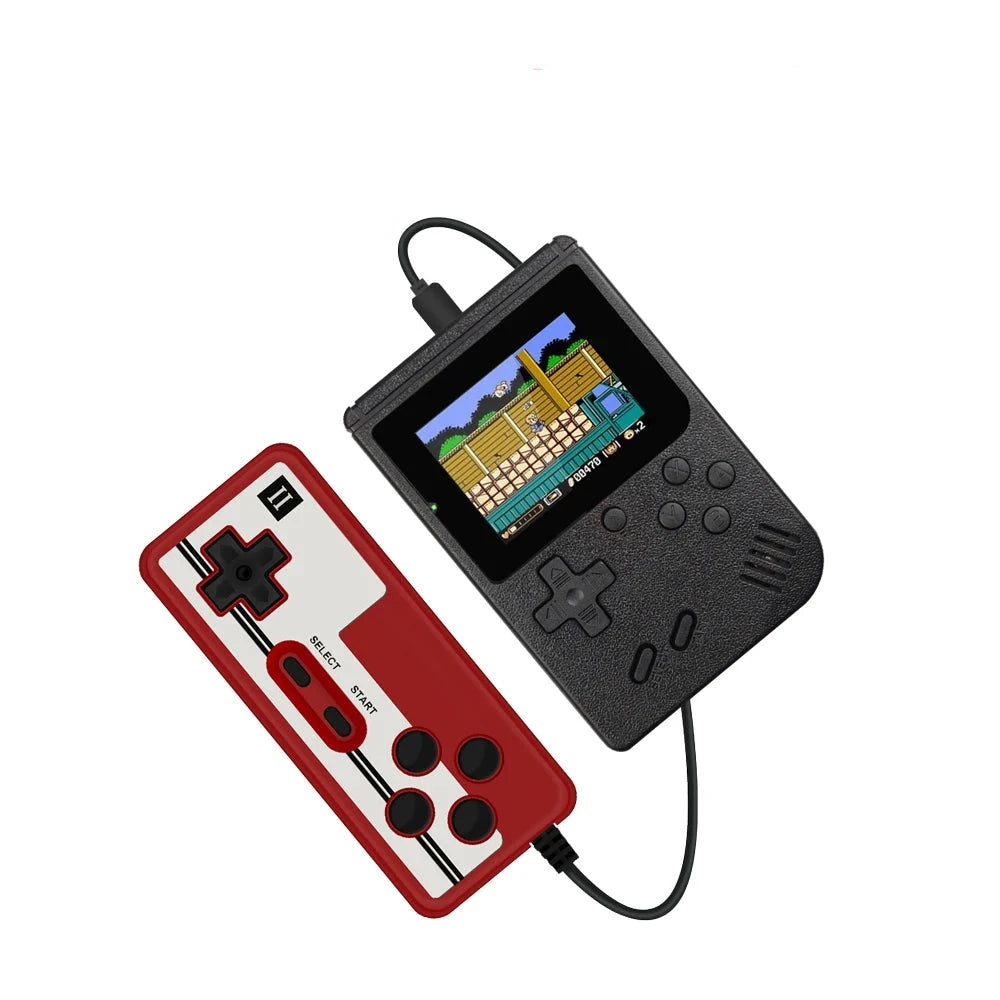 Retro Handheld Game Console – 8-Bit 3.0" & 2.6" Color LCD, One-Player & Two-Player Options, 500 Built-In Games, TV Compatibility - Home Fads 