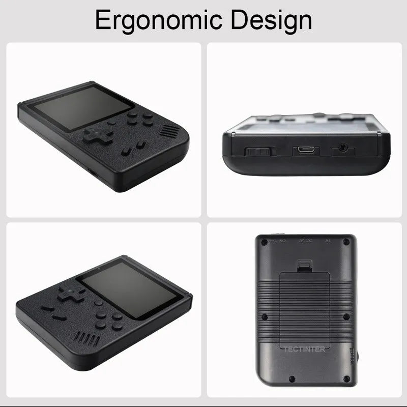 Retro Handheld Game Console – 8-Bit 3.0" & 2.6" Color LCD, One-Player & Two-Player Options, 500 Built-In Games, TV Compatibility - Home Fads 