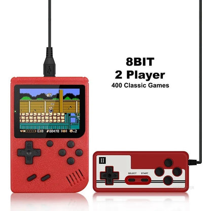 Retro Handheld Game Console – 8-Bit 3.0" & 2.6" Color LCD, One-Player & Two-Player Options, 500 Built-In Games, TV Compatibility - Home Fads 