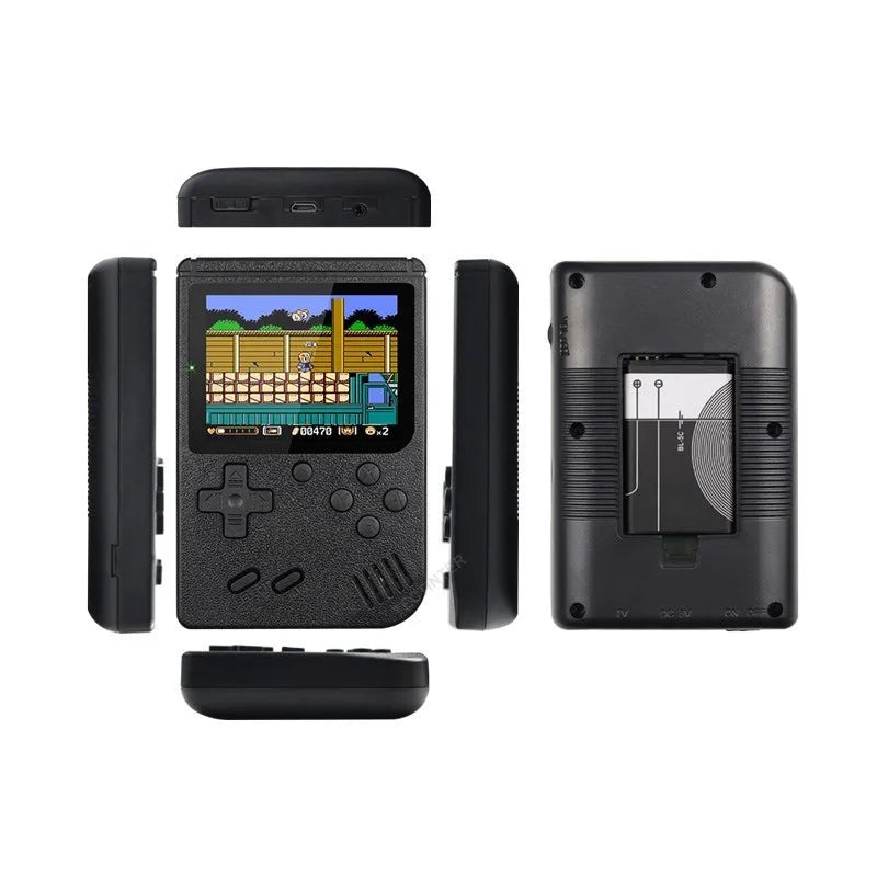 Retro Handheld Game Console – 8-Bit 3.0" & 2.6" Color LCD, One-Player & Two-Player Options, 500 Built-In Games, TV Compatibility - Home Fads 
