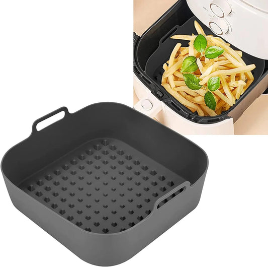 Reusable Silicone Air Fryer Pot - Non-Stick Square Liner Replacement for Air Fryer Basket - Home Fads 