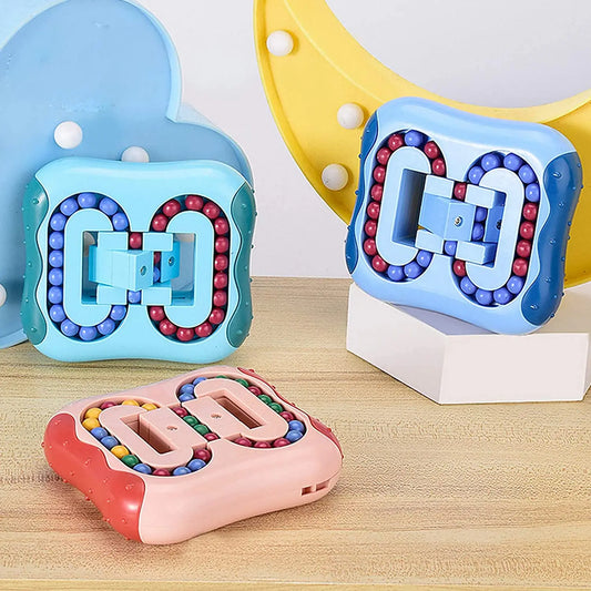 Rotating Magic Bean Cube Square Rotate Slide Puzzle Bead Fidget Toy Brain Teaser Stress Relief Educational Game for Kid Adult - Home Fads 