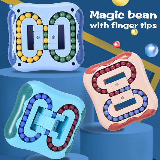Rotating Magic Bean Cube Square Rotate Slide Puzzle Bead Fidget Toy Brain Teaser Stress Relief Educational Game for Kid Adult - Home Fads 