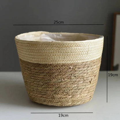 Rustic Artisan-Crafted Basket: Indoor and Outdoor Plant Potting, Laundry, or Multipurpose Organizer Storage Basket - Home Fads 