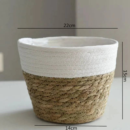 Rustic Artisan-Crafted Basket: Indoor and Outdoor Plant Potting, Laundry, or Multipurpose Organizer Storage Basket - Home Fads 