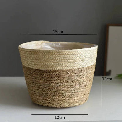 Rustic Artisan-Crafted Basket: Indoor and Outdoor Plant Potting, Laundry, or Multipurpose Organizer Storage Basket - Home Fads 