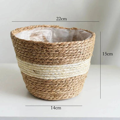 Rustic Artisan-Crafted Basket: Indoor and Outdoor Plant Potting, Laundry, or Multipurpose Organizer Storage Basket - Home Fads 