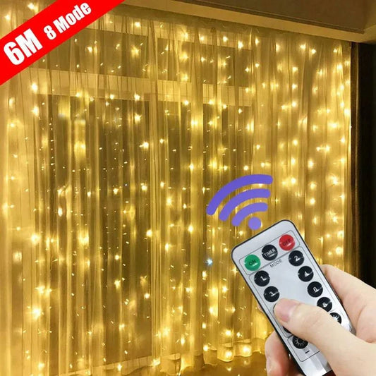 LED Curtain Garland with Remote Control - USB-Powered Fairy Lights for Various Celebrations and Events - Home Fads