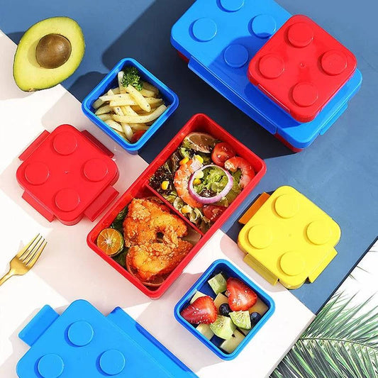 Stackable Modular Building Blocks Lunch Box Set: Food-grade PP Material, BPA Free - Innovative Food Storage Solution for Kids and Adults - Home Fads