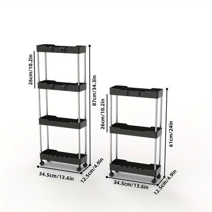 Slim Rolling Storage Cart – Multi-Tier Organizer for Bathroom, Kitchen & Small Spaces