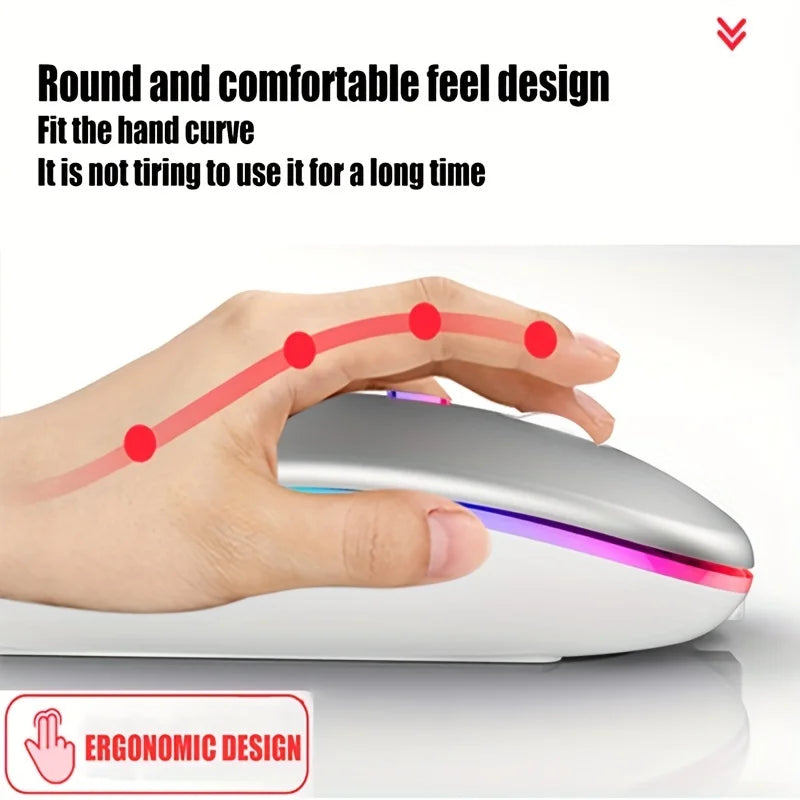 Advanced Rechargeable 2.4G Wireless Gaming Mouse with Bluetooth 5.2 and Dynamic LED Backlighting