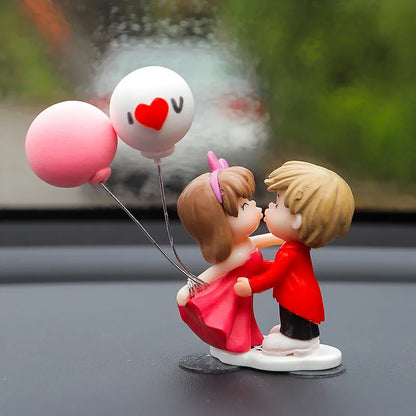 Charming Cartoon Couple Resin Figurines – Elegant Car Dashboard Decorations and Unique Valentine’s Day Gift