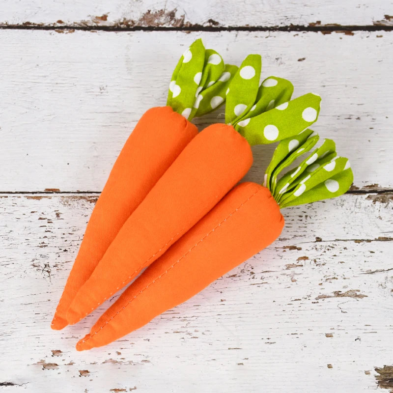 Artificial Carrot Decorations – Set of 1, 3, or 5 Soft Fabric Carrots for Spring, Seasonal Displays, Parties, Home Decor, and Crafts