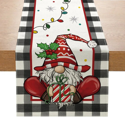 Festive Linen Table Runner – Decorative Dining Table Cover for Seasonal Décor