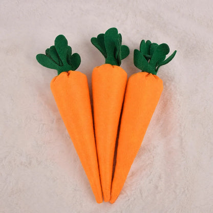 3pcs Woven Carrot Ornaments for Spring Home Décor, DIY Crafts, and Party Decorations