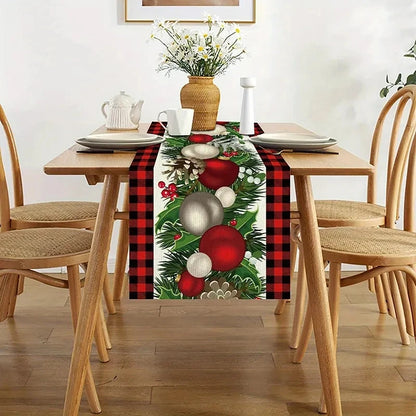 Festive Linen Table Runner – Decorative Dining Table Cover for Seasonal Décor