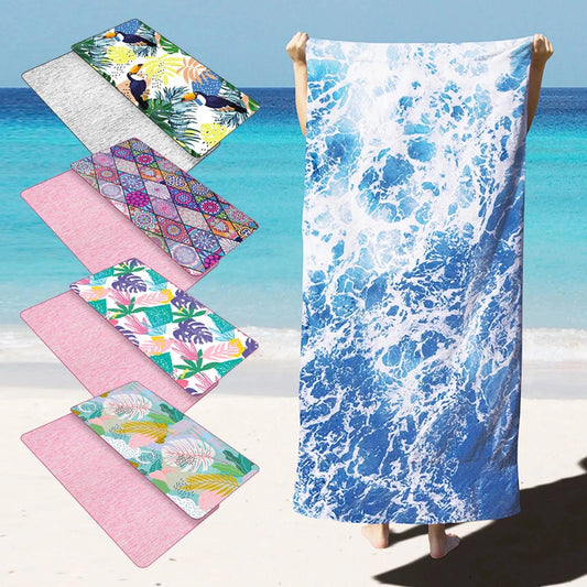 Premium Quick-Dry Microfiber Beach Towel - Oversized 35*71in, Super Absorbent, Printed Design, Ideal for Beach, Pool, and Fitness - Home Fads