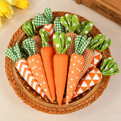 Artificial Carrot Decorations – Set of 1, 3, or 5 Soft Fabric Carrots for Spring, Seasonal Displays, Parties, Home Decor, and Crafts