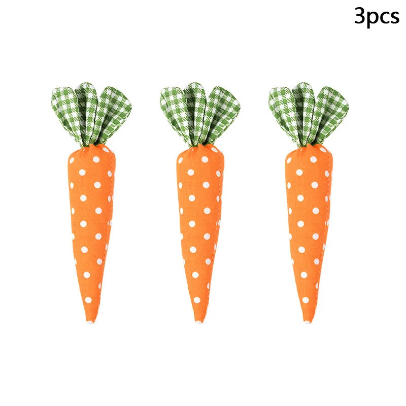 Artificial Carrot Decorations – Set of 1, 3, or 5 Soft Fabric Carrots for Spring, Seasonal Displays, Parties, Home Decor, and Crafts