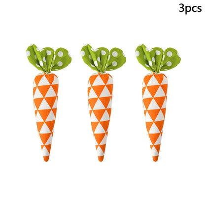 Artificial Carrot Decorations – Set of 1, 3, or 5 Soft Fabric Carrots for Spring, Seasonal Displays, Parties, Home Decor, and Crafts