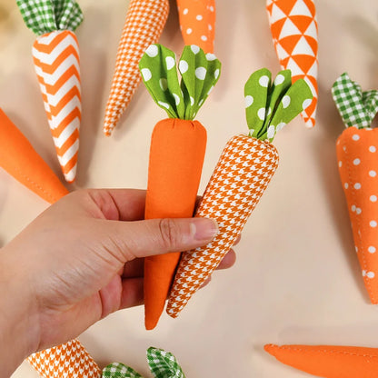 Artificial Carrot Decorations – Set of 1, 3, or 5 Soft Fabric Carrots for Spring, Seasonal Displays, Parties, Home Decor, and Crafts