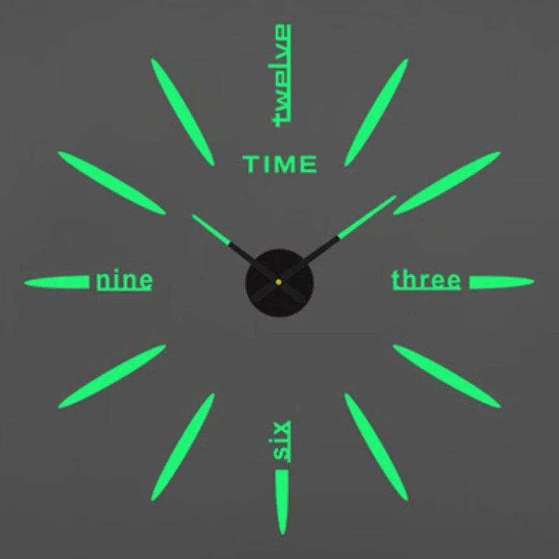 Modern Large Wall Clock - 3D DIY Quartz Acrylic Mirror Stickers - 48 Inch - Home Fads