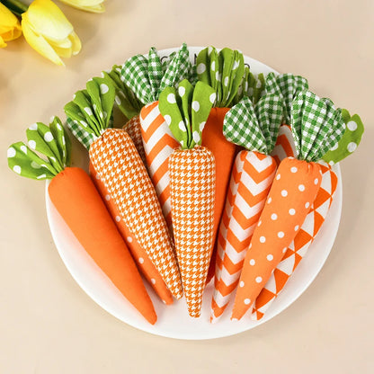 Artificial Carrot Decorations – Set of 1, 3, or 5 Soft Fabric Carrots for Spring, Seasonal Displays, Parties, Home Decor, and Crafts