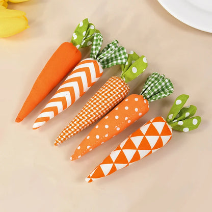 Artificial Carrot Decorations – Set of 1, 3, or 5 Soft Fabric Carrots for Spring, Seasonal Displays, Parties, Home Decor, and Crafts