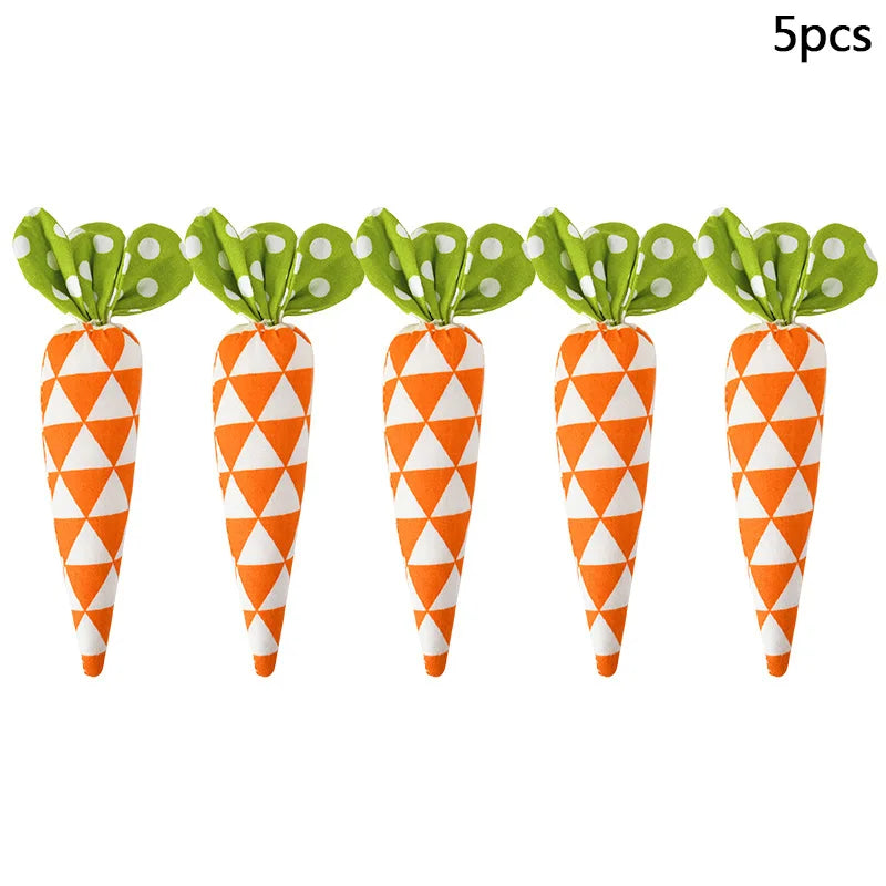 Artificial Carrot Decorations – Set of 1, 3, or 5 Soft Fabric Carrots for Spring, Seasonal Displays, Parties, Home Decor, and Crafts