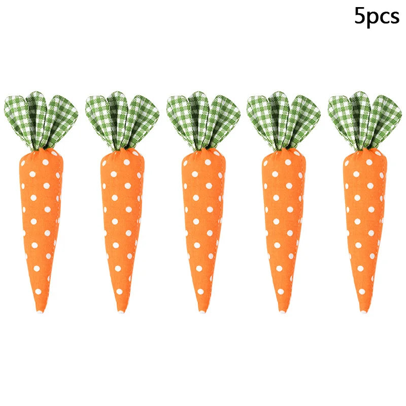 Artificial Carrot Decorations – Set of 1, 3, or 5 Soft Fabric Carrots for Spring, Seasonal Displays, Parties, Home Decor, and Crafts