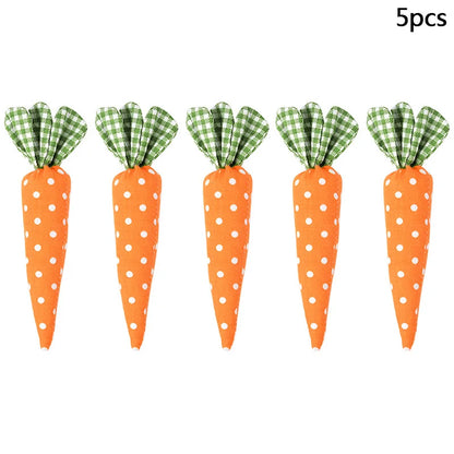 Artificial Carrot Decorations – Set of 1, 3, or 5 Soft Fabric Carrots for Spring, Seasonal Displays, Parties, Home Decor, and Crafts