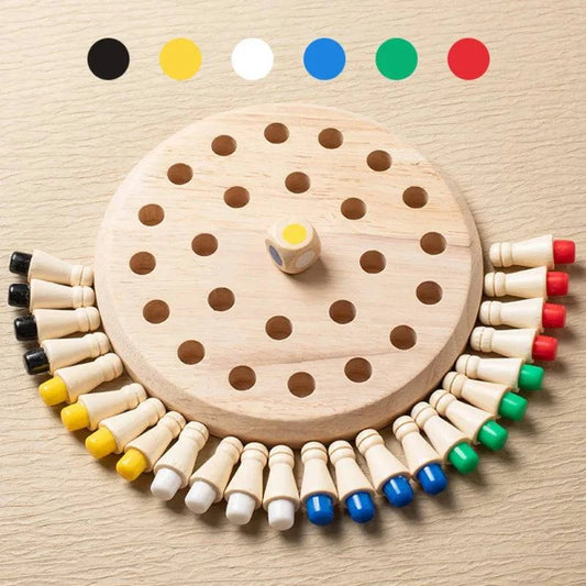 Wooden Memory Match Board Game - Educational Montessori Toy for Cognitive Learning - Home Fads