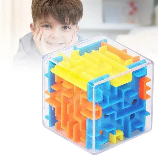 Puzzle Cube Labyrinthe 3D – Cube de vitesse transparent à six faces pour soulager le stress et le développement cognitif – Jouet labyrinthe amusant pour enfants et adultes