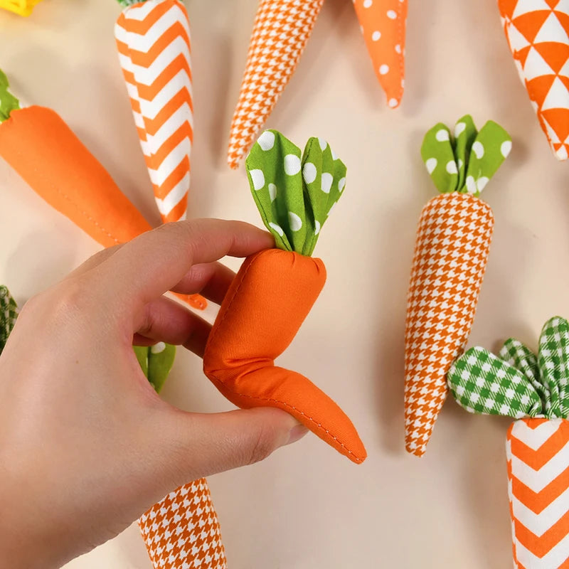 Artificial Carrot Decorations – Set of 1, 3, or 5 Soft Fabric Carrots for Spring, Seasonal Displays, Parties, Home Decor, and Crafts