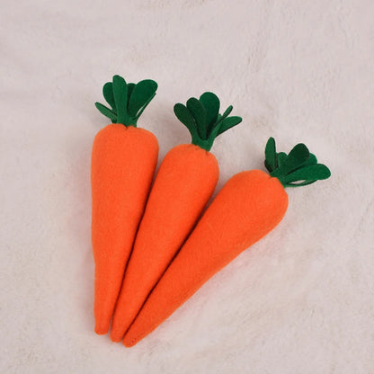 3pcs Woven Carrot Ornaments for Spring Home Décor, DIY Crafts, and Party Decorations