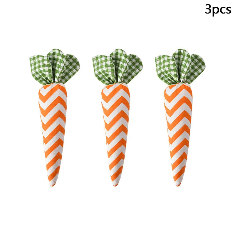 Artificial Carrot Decorations – Set of 1, 3, or 5 Soft Fabric Carrots for Spring, Seasonal Displays, Parties, Home Decor, and Crafts